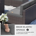 thumbnail image 3 of 10 Piece Patio Furniture Set with 44" Propane Gas Fire Pit Table, Outdoor Sectional Conversation Set Wicker Rattan Sofa Set with Coffee Table, 3 of 7