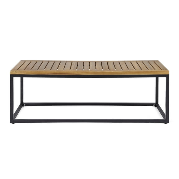 Patio Seating, JECO INDUSTRIAL WOOD AND METAL BENCH, Teak Outdoor Seating,Acacia Wood Garden Seating,