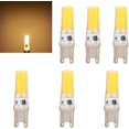 thumbnail image 1 of 6 uds 220V 9W G9 bombillas LED lámpara COB regulable de 500LM para lámparas de araña de paisaje de techo del hogar (blanco cálido 3000K), 1 of 5