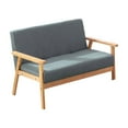 thumbnail image 4 of Bahamas 45" Gray Linen Loveseat Contemporary Sofas for Small Spaces, 4 of 5