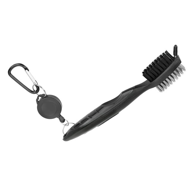 Golf Brush, Golf Club Brush Golf Club Groove Sharpener Multifunctional Golf Club Cleaner Brush with Nylon Steel Dual Bristles Cleaning Tool