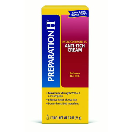 Preparation H Anti-Itch Treatment Cream with Hydrocortisone 1%, Maximum Strength Relief, Tube (0.9