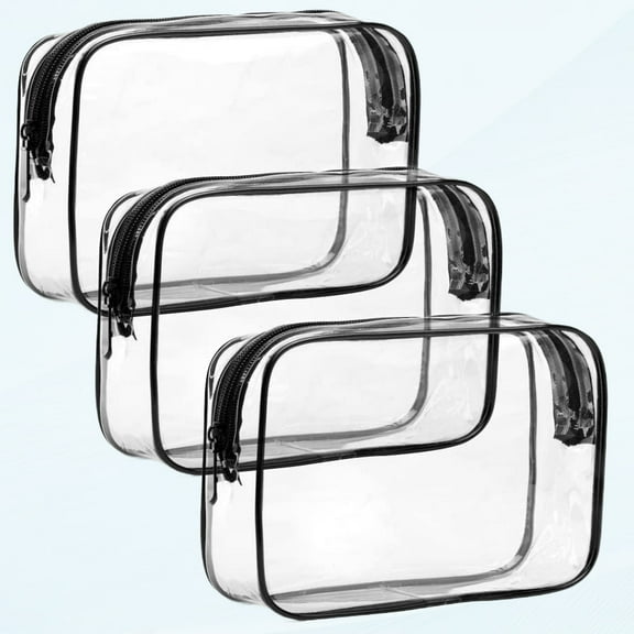 Clear Toiletry Bag, 3 Quart Size Travel Bag Clear Cosmetic Makeup Bags with Zippers for Women Men Vacation, Bathroom and Organization