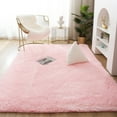 thumbnail image 3 of LELINTA Super Soft Fluffy Floor Rug Washable Shag Rug Shaggy Area Rug Bedroom Dining Room Anti-skid Carpet Yoga Mat Child Play Mat Contemporary Luxury Rug, 47.2'' x 63'', Pink, 3 of 5
