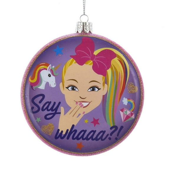 Kurt Adler 4-Inch Purple and Red Jojo Siwa Disc Blow Mold Christmas Ornament