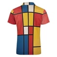 thumbnail image 5 of Mondrian Inspired（6） Men Zipper T-shirt Summer Casual Short Sleeve T-shirt Top, 5 of 7