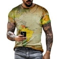 thumbnail image 1 of EGNMCR T-shirts pour Hommes Hommes Manches Courtes Imprimé Couleur Mode Décontracté T-Shirt Hauts Blouse, 1 of 5