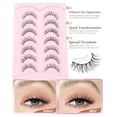 thumbnail image 3 of Natural Lashes Wispy Lashes Natural Look False Eyelashes Natural Flared Eyelashes False Eye Lashes Soft Fluffy Lashes 7 Pairs D-K06, Black, 3 of 16