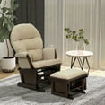 thumbnail image 3 of Resenkos 27" W x 31.5" D x 40.5" H Nursery Glider Rocking Chair with Ottoman, Thick Padded Cushion Seating and Wood Base, Bedroom, Cream White, 3 of 8