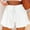 White, variant on QENGING Clothes Women's Short Solid Color Casual Wide Leg Loose High Waist Lace-up Biker Shorts Casual