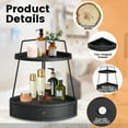 thumbnail image 3 of 2 Tier Bathroom Counter Organizer, Wood Bathroom Organizer Countertop with Drawer, Corner Storage Shelf for Cosmetic Vanity Tray, Kitchen Spice Rack, Kitchen Organizer and Storage, 3 of 7