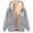 Gray, variant on Homenesgenics Winter Coats for Women with Hood Women's New Casual and Fashionable Printed Wool Hooded Sports Jacket Pink XL