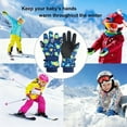 thumbnail image 6 of CUZIBR Kids Gloves Windproof Warm Thick Ski Gloves Waterproof Snowboarding Skating Cycling Comfortable Thermal Mittens For Snow Weather,Dark Blue,L, 6 of 6