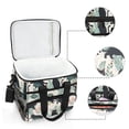 thumbnail image 6 of FORMRS Insulated Cooler Bag 24 Cans Capacity Soft Leakproof Lunch Box with Side Pockets, Black Floral Cat Pattern, 6 of 7