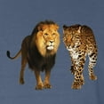 thumbnail image 2 of Wild Bobby, Wild African Lion and Cheetah, Animal Lover, Front and Back Garment-Dyed Short Sleeve Tees, Navy, X-Large, 2 of 3