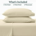 thumbnail image 5 of California Design Den Cal King Sheets - Luxury 1000 Thread Count 100% Cotton Sateen - Cooling, Soft & Thick with Deep Pockets - 4 Piece Sheet Set, Ivory (Creamy Beige Tone), 5 of 9