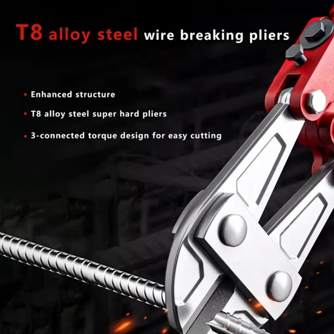 Heavy-Duty Mini Bolt Cutter 12" for Cutting Fence, Steel Wire, Small Chain, Screws, and Rivet