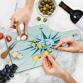thumbnail image 4 of Compass Cutting Board, Royal Blue Windrose with an Anchor in the Middle Discovery the Sea Sailing, Decorative Tempered Glass Cutting and Serving Board, Wine Bottle Shape, Royal Blue, by Ambesonne, 4 of 5