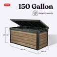 thumbnail image 2 of Keter Signature 150 Gallon Durable Weatherproof Resin Deck Box Organization and Storage for Outdoor Patio and Lawn, Ashwood, 2 of 15