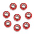 thumbnail image 2 of 8 Pcs ABEC 11 Longboard Roulement à Billes 8x22x7 Double Blindage Planche à Roulettes Trottinette Rouge, 2 of 8