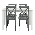 thumbnail image 4 of Walker Edison 5-Piece Solid Wood Farmhouse Dining Set - White/Grey, 4 of 12