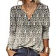 thumbnail image 2 of Blusa Estampada Vintage Escote en V Manga Larga Suelta Vhermosa Negro con Flores Blancas XXL, 2 of 5