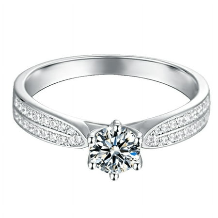 VVS Moissanite Promise Ring with GRA Certificate | 5mm Round Cut, Double Layer, 0.5 Carat