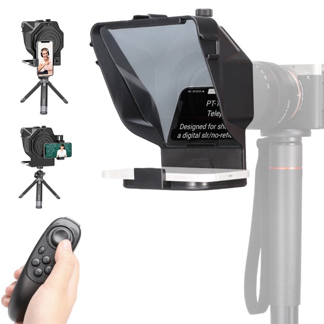 Methold ABS Teleprompter Profesional compatible con Bluetooth Pantalla ancha Texto claro Multi-interfaz Prompter Equipo de grabación de video Electrónica