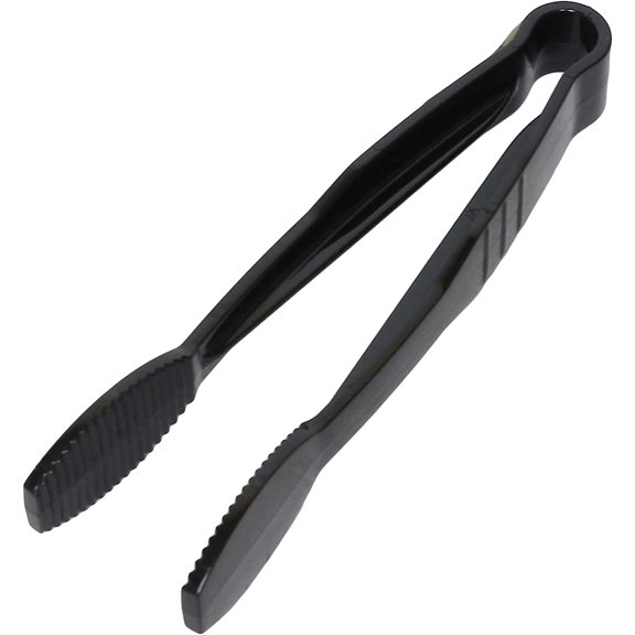 TrueCraftware - 6" Flat Grip Serving Tongs, Polycarbonate, Black Color, NSF listed