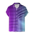 thumbnail image 3 of Camisa De Botones Para Hombre Hombres Casual Manga corta Primavera Verano Turndown Neck 3D Impreso Camisas Moda Top Blusa Camisas (Purple, S), 3 of 4