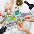 thumbnail image 4 of Kitten Cutting Board, Hand Drawn Colorful Cartoon Style Print Domestic Cats Pets Paws in Watercolors, Decorative Tempered Glass Cutting and Serving Board, Wine Bottle Shape, Multicolor, by Ambesonne, 4 of 5