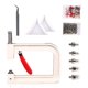thumbnail image 1 of Máquina de ajuste de perlas Botones de remache Tapa de fijación de plástico Camisa Pantalones Chaqueta Kit de herramientas manuales Hecho a mano DIY Accesorio de ropa Tipo 20 4-10 mm, 1 of 6