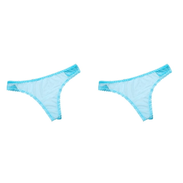(Lot de 2) 2025 String Transparent Bas pour Femmes Taille Haute Mince 3X Grande Taille P