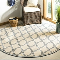SAFAVIEH Outdoor LND124N Linden Collection Cream / Blue Rug