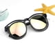 thumbnail image 3 of EeaseMX 1 par de elegantes gafas de sol para niños, modernas y coloridas, con espejo (montura negra y rosa)., 3 of 7
