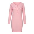 thumbnail image 5 of biudgviw Bodycon Dresses for Women Ribbed Knit Slim Half Buttons Midi Dress Fall Fashion Long Sleeve Short Dress, 5 of 7