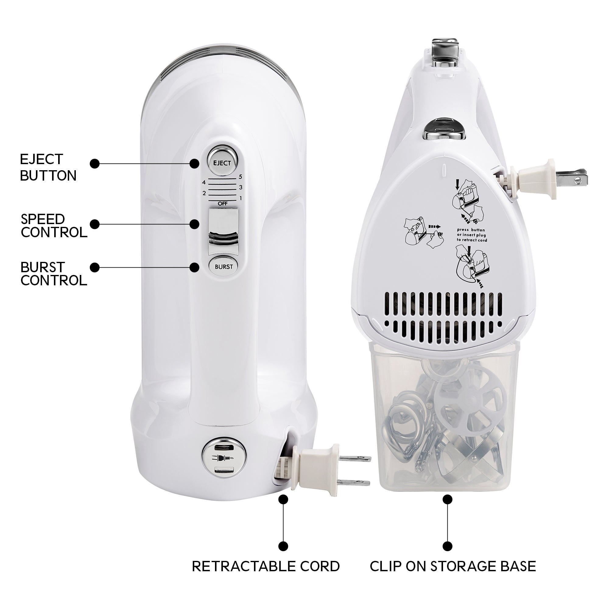 Kenmore 5-Speed Hand Mixer Beater Blender 250W with Burst Control