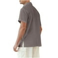 thumbnail image 4 of Mens Short Sleeve Button Down Shirts Casual Cotton Shirt Summer Beach Tops with Pocket, 4 of 8