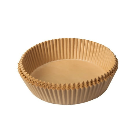 

50PCS Round Baking Paper for Hot Air Fryer Non-Stick Oilproof Disposable Paper Frying Pan Oven Microwave Accessories Non Porous Baking Trays Waterproof Grease-Resistant & Heat Resistant 25pcs Brown