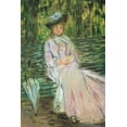 thumbnail image 2 of Monet, Claude 11x14 White Modern Wood Framed Museum Art Print Titled - Woman on a Bench 1874, 2 of 4