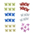 thumbnail image 3 of Janrevotw - Adornos navideños con purpurina y mariposas, para manualidades, con clip de mariposa, simulación hueca para árbol de Navidad, 12 piezas, color azul, 3 of 6