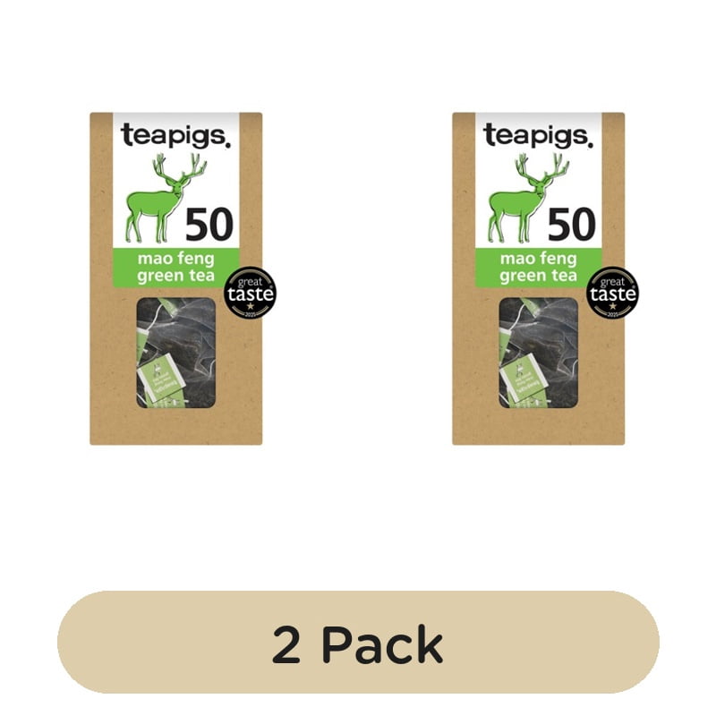 Teapigs Mao Feng Green Tea Bags 50's, British Import (Pack of 2)