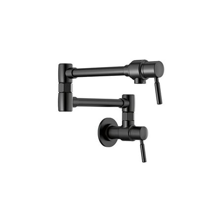 UPC 034449847070 product image for brizo 62820lf-bl european pot filler double handle wall mount, matte black | upcitemdb.com