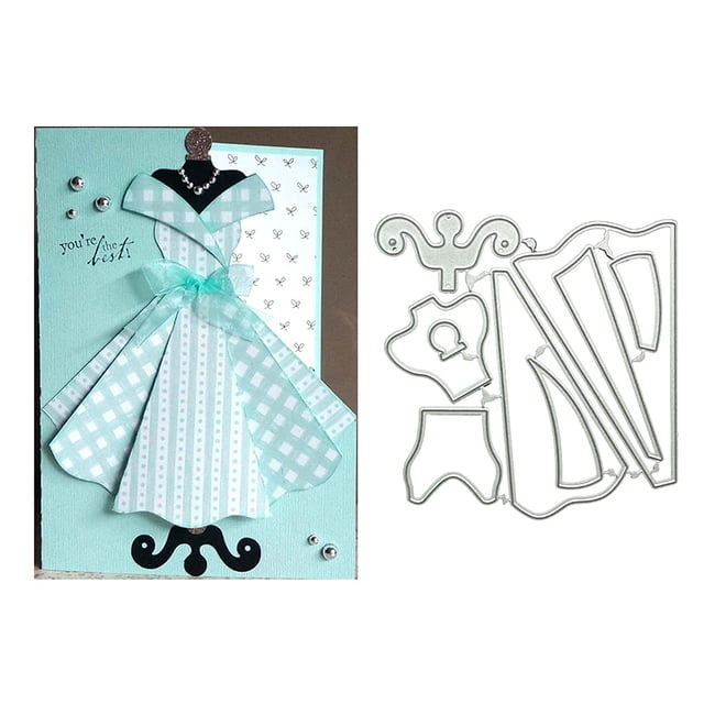 Troqueles metálicos de corte de vestido para tarjetería y scrapbooking