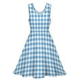 thumbnail image 4 of 2024 Plaid Print Dress Blue and White Gingham Elegant Dresses Sleeveless Aesthetic Oversize Skate Dress Women Design Vestido, 4 of 7