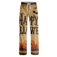 thumbnail image 4 of Halloween Lounge Pants for Women Old Castle Print Stretch Casual Elastic Waist Pajama Bottoms, 4 of 5