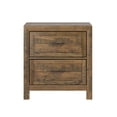 thumbnail image 3 of Wallace & Bay Mullen Rustic Reclaimed Pine 2-Drawer Nightstand in Brown, 3 of 7