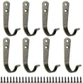 thumbnail image 2 of 20-Pack Wrought Iron Wall Hook Single Prong Decorative,Sturdy Metal Hanger with Screws,Rustic Style for Coat Hat Towel and Entryway Organization Copper, 2 of 6