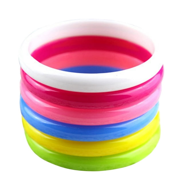 HLONK 6pcs Fashion Plastic Bangle Bracelets Candy Color Bracelet Party Favors (Assorted Color)