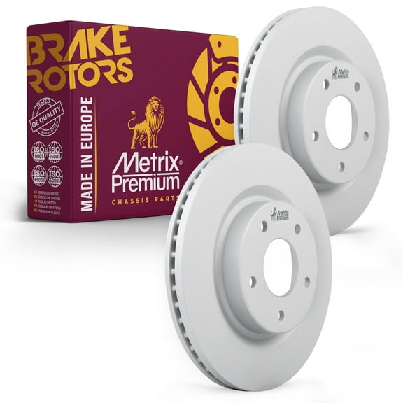 Metrix Premium Chassis Parts - 11.64 inch (295.75mm) 2 PC Front Coated Vented Disc Brake Rotor Fits 2007-2013 Nissan Altima, Replacement 580763FZN, Made in Europe